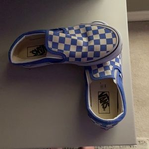 BLUE AND WHITE CHECKERED VANS
